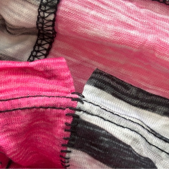 David Cline Crushed T Shirt Small Mixed Print Peony Pink Black - Picture 6 of 9